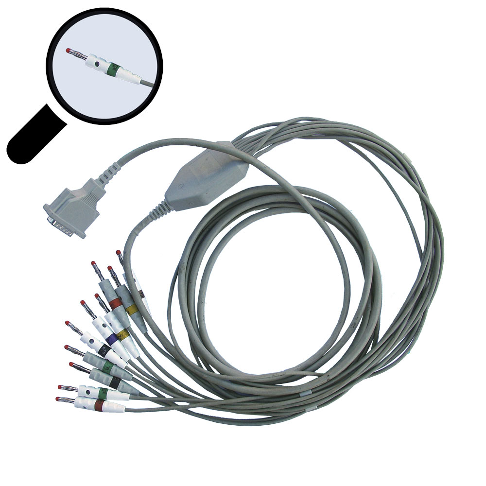 Norav patiëntenkabel 10 leads banana 15 pin D-Type connector