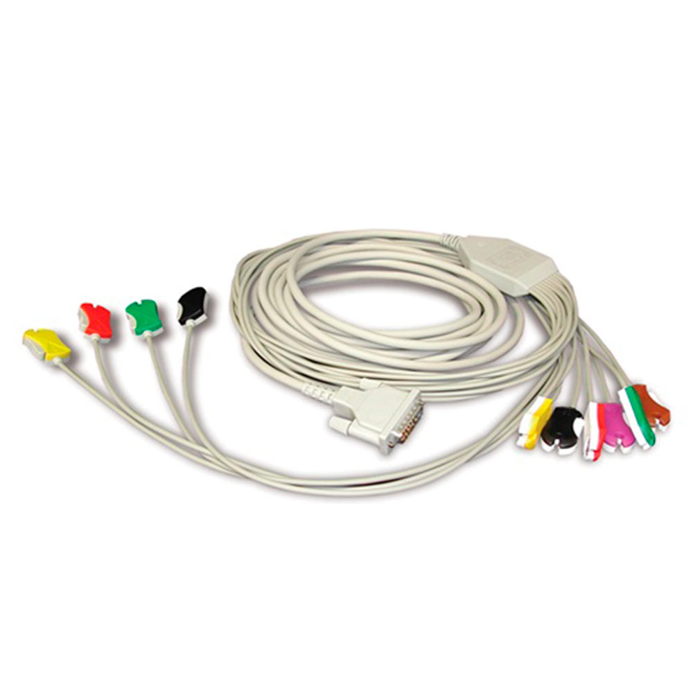 Norav patiëntenkabel 10 leads clip met 15 pin D-Type connector